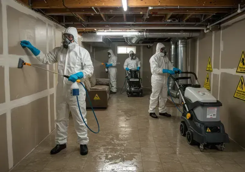 Basement Moisture Removal and Structural Drying process in Mount Holly, NC